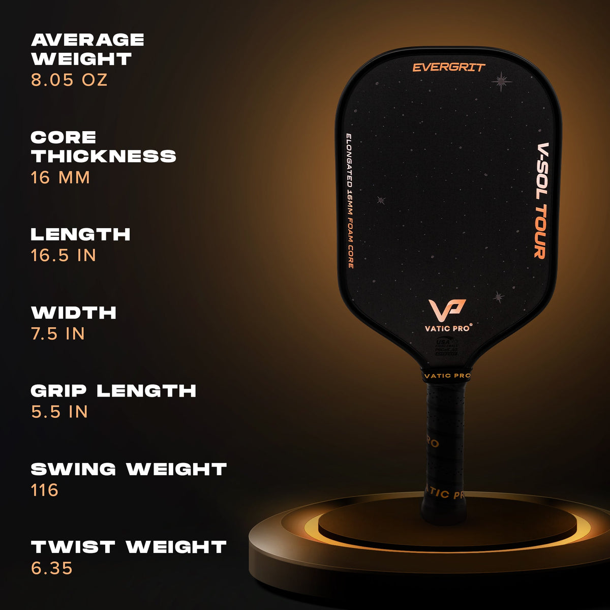 V-Sol Tour with Evergrit (16mm) (Includes Paddle Cover)