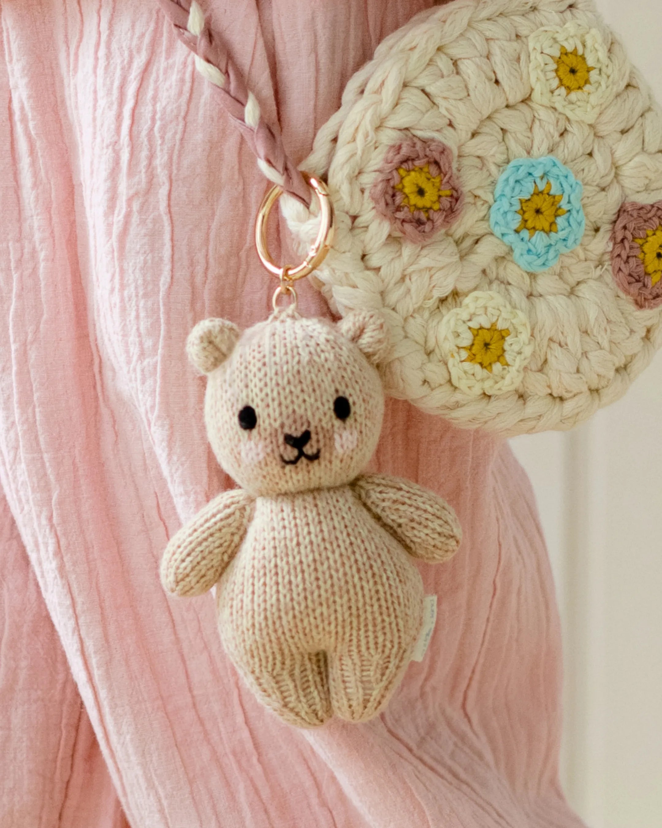 Baby honey bear bag charm
