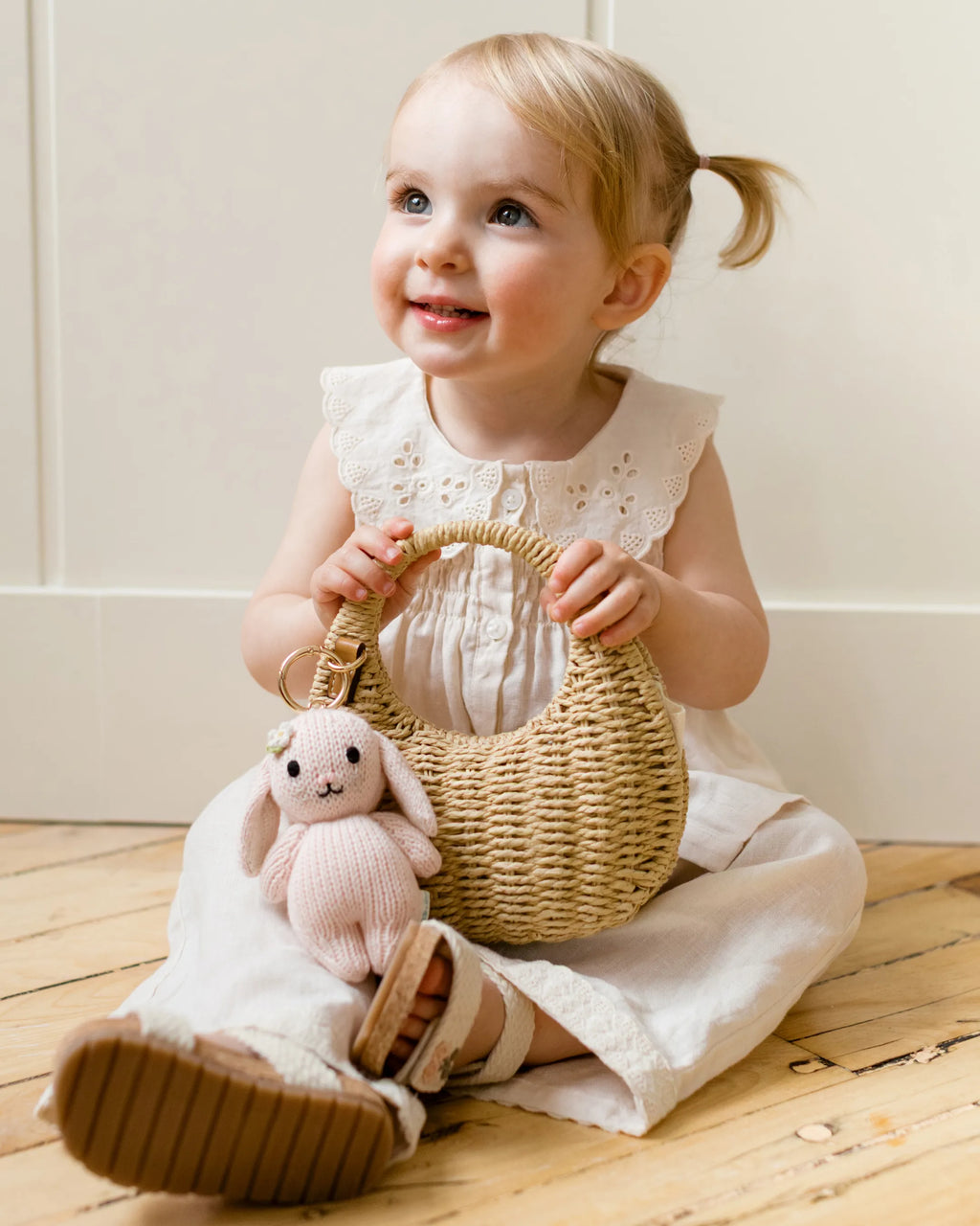 Baby bunny (rose) bag charm