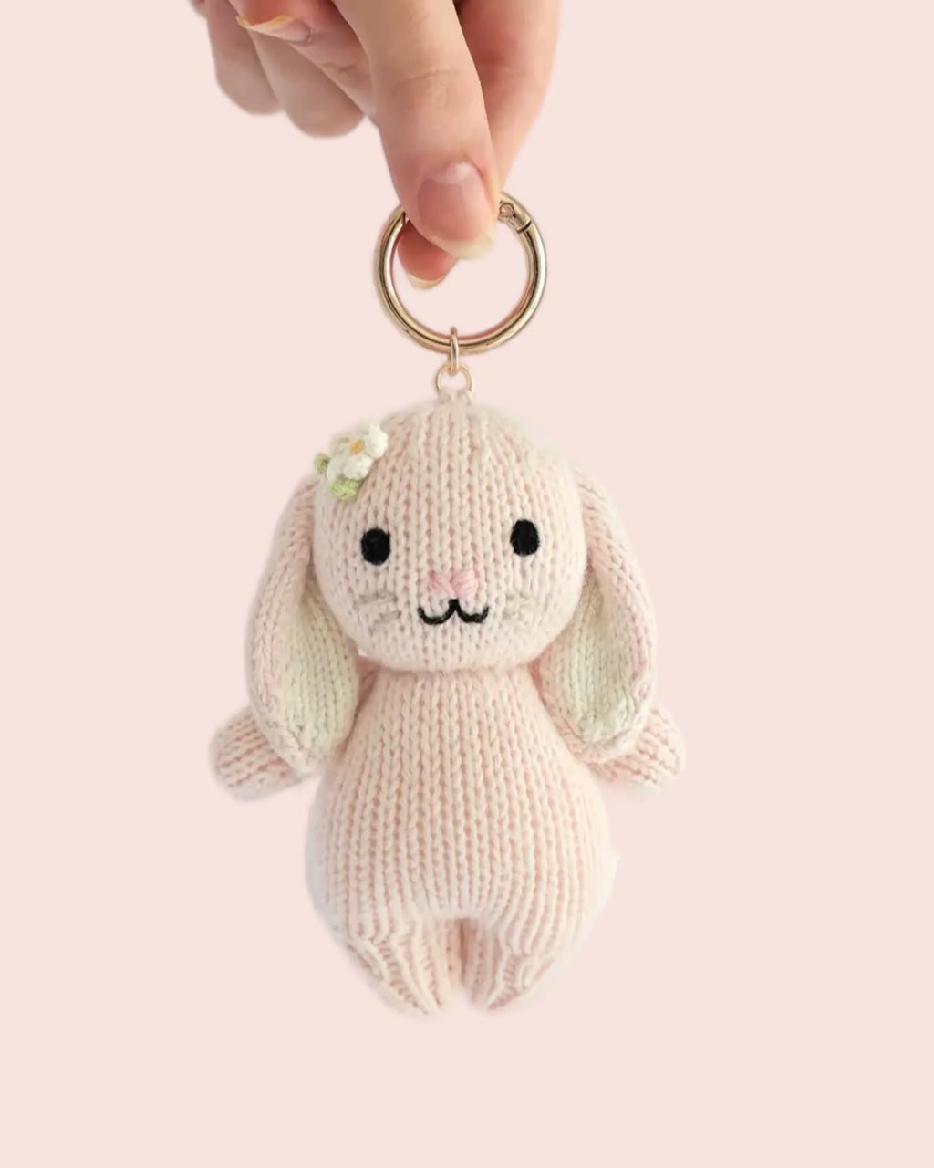 Baby bunny (rose) bag charm