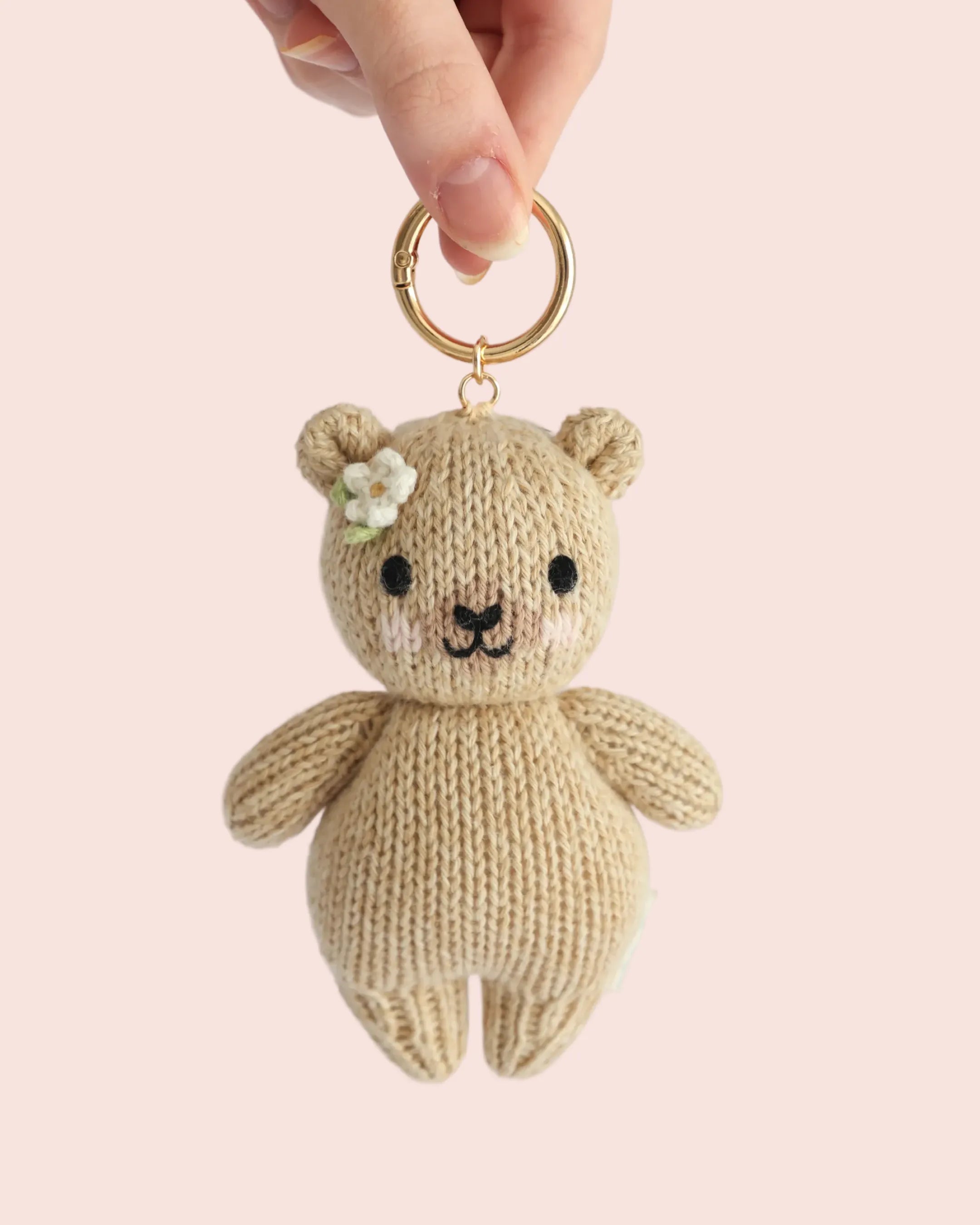 Baby honey bear (floral) bag charm