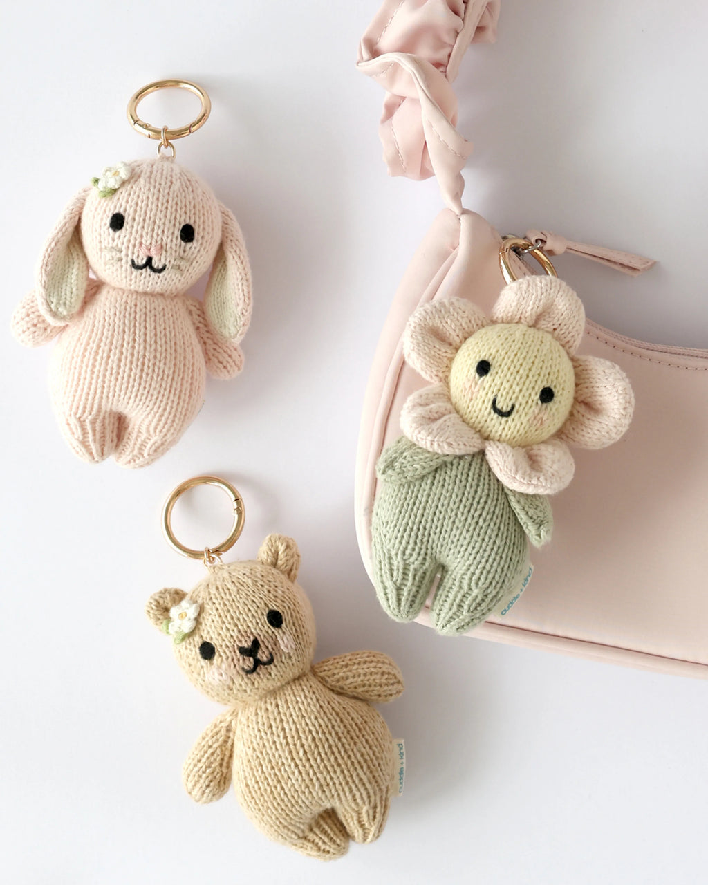 Baby bunny (rose) bag charm