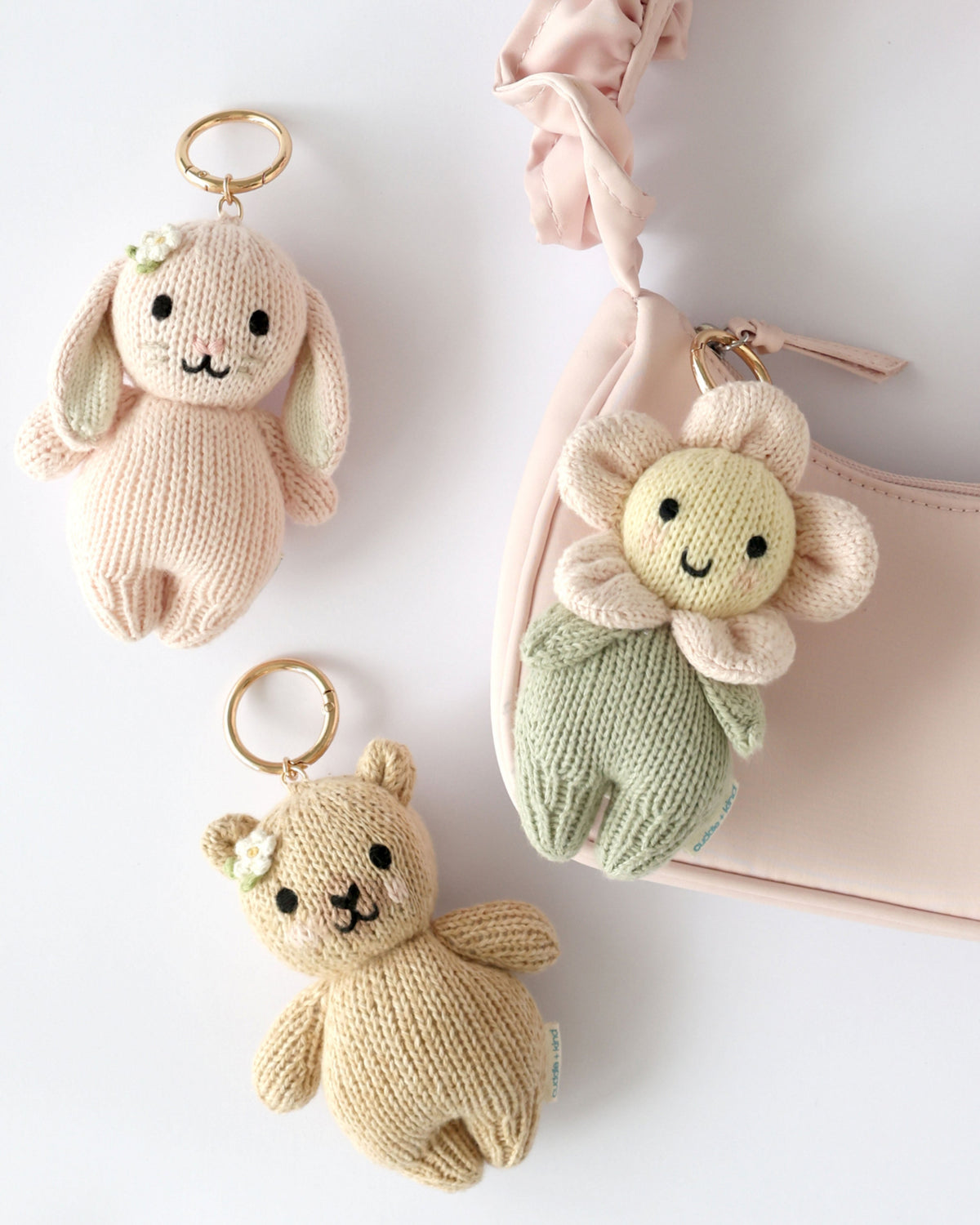 Baby honey bear (floral) bag charm
