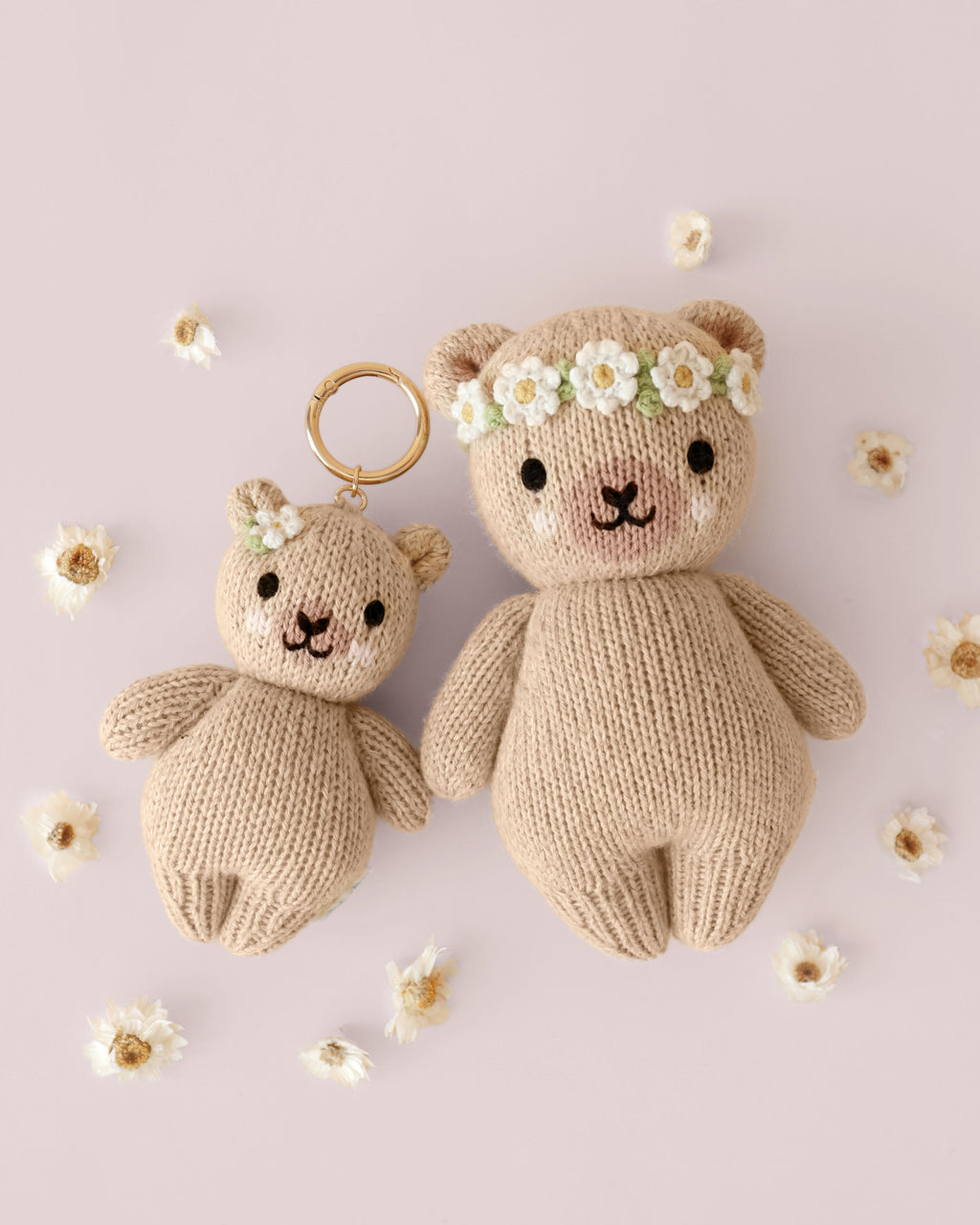 Baby honey bear (floral) bag charm