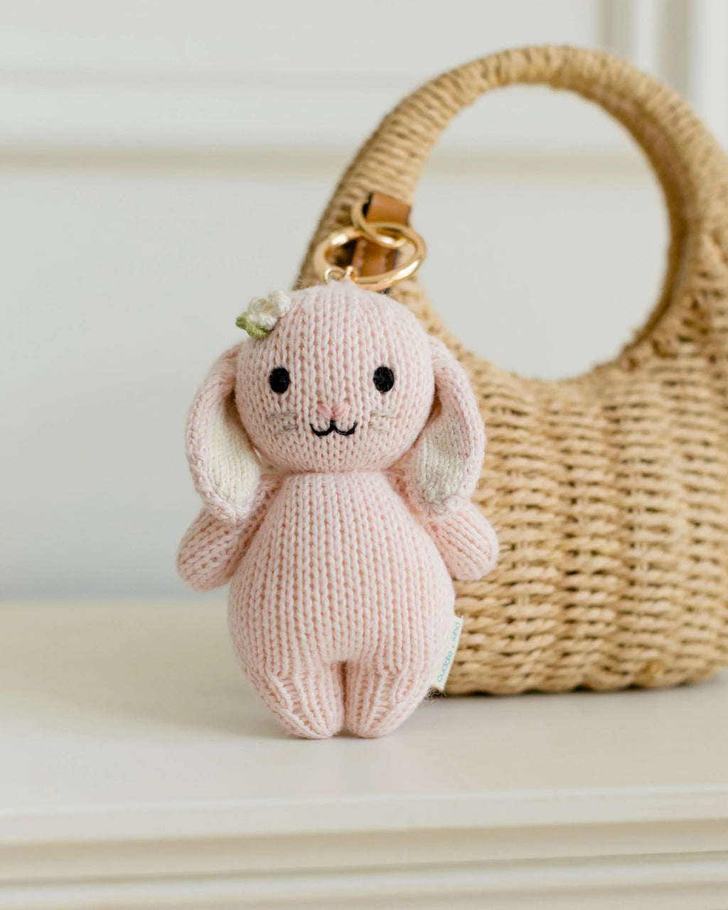 Baby bunny (rose) bag charm