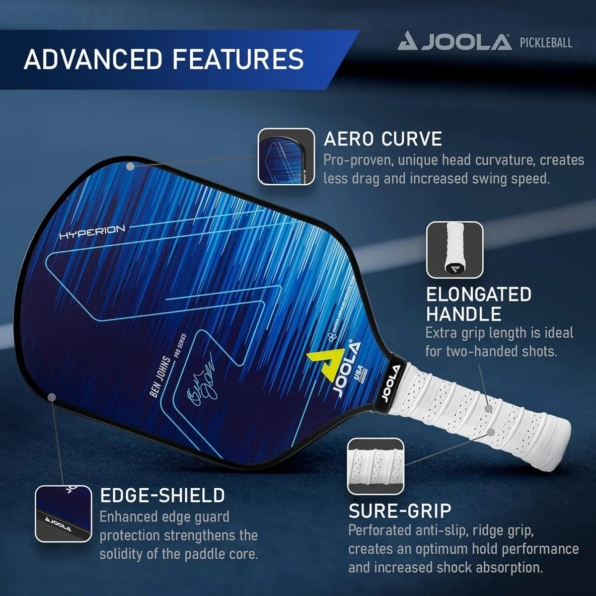 JOOLA Hyperion CAS 16mm Pickleball Paddle