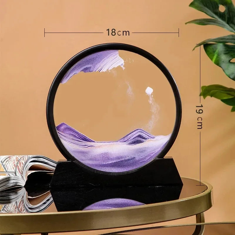 3D Sand Art - Round Glass Deep Sea Sandscape - مرطب الهواء