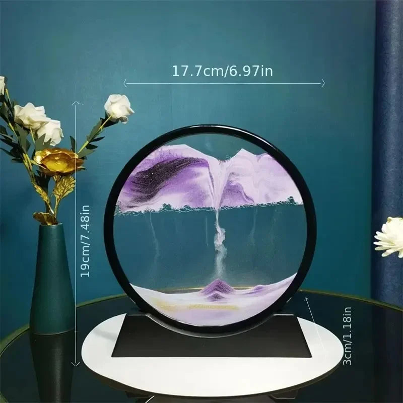 3D Sand Art - Round Glass Deep Sea Sandscape - مرطب الهواء